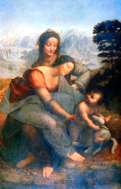 Maagd en Kind met Sint Anna, 1502-1516 door Leonardo da Vinci