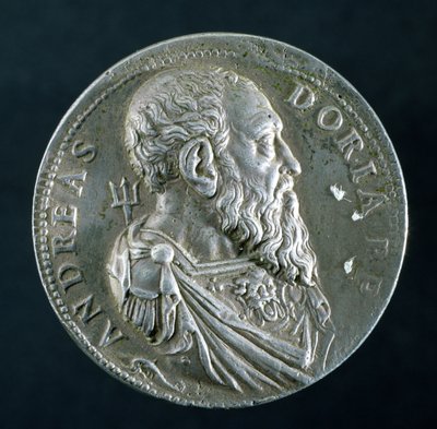 Portretmedaillon van Andrea Doria (1466-1560) (voorzijde), c.1541 (zilver) door Leone Leoni