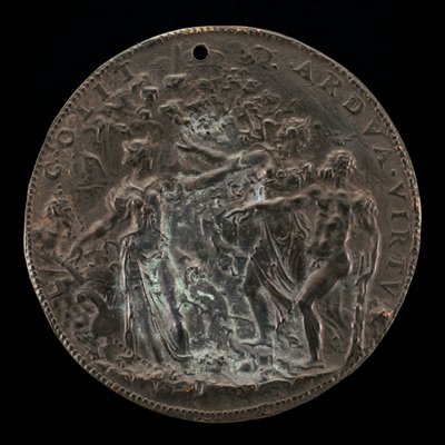 De Keuze van Hercules voor Parnassus: Het Steile Pad van Deugd...[achterkant], 1548-1549 door Leone Leoni