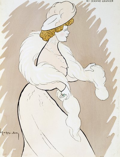Actrice Jeanne Granier, tekening door Leonetto Cappiello door Leonetto Cappiello