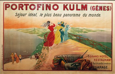 Advertentie voor Portofino hotel, Portofino Kulm, illustratie door Leonetto Cappiello, poster door Leonetto Cappiello