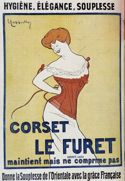 Reclame corset Le Ferret - door Leonetto Cappiello, in Le Cri de Paris door Leonetto Cappiello