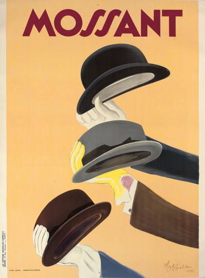 Reclameposter voor Mossant hoeden door Leonetto Cappiello