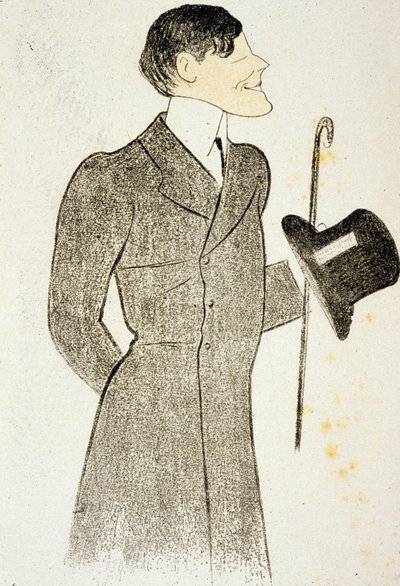 Francis de Croisset (1877-1937) dramatisch auteur mede-auteur met Robert Deflers van de "Vignes du seigneur" vriend van Marcel Proust. Tekening door Cappielo 1905 door Leonetto Cappiello