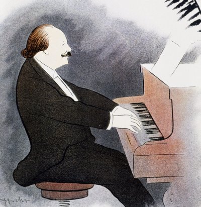Jules Massenet aan de piano door Leonetto Cappiello