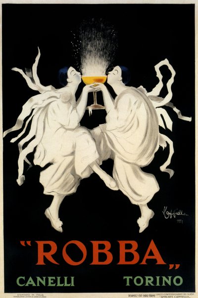 Poster reclame voor Spumante Robba Canelli, Turijn, Italië, 1921 door Leonetto Cappiello