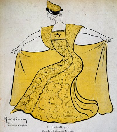 De danseres Cleo in de balletpantomime Lorenza in de Folies Bergere door Leonetto Cappiello