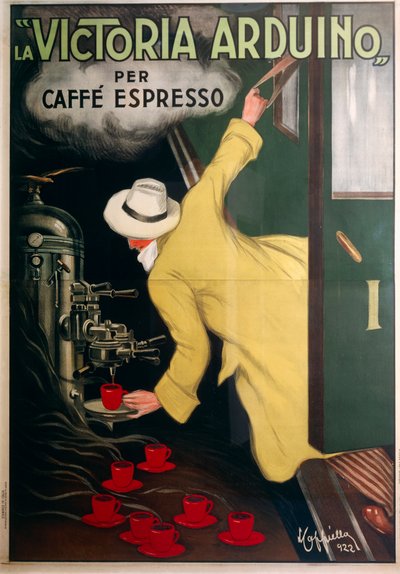 Reclame voor Victoria Arduino espressokoffiemachine door Leonetto Cappiello
