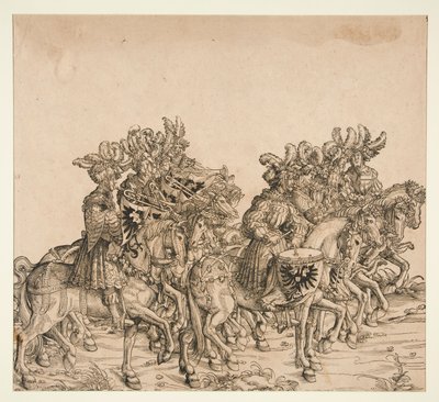 Keizerlijke trompetters door Leonhard Beck