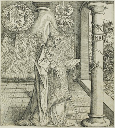 Heilige Emesbertus, uit Heiligen Verbonden met het Huis van Habsburg door Leonhard Beck