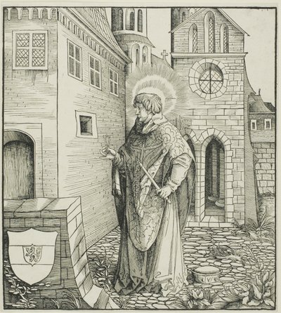 Sint Ferreolus, van Heiligen Verbonden met het Huis van Habsburg door Leonhard Beck