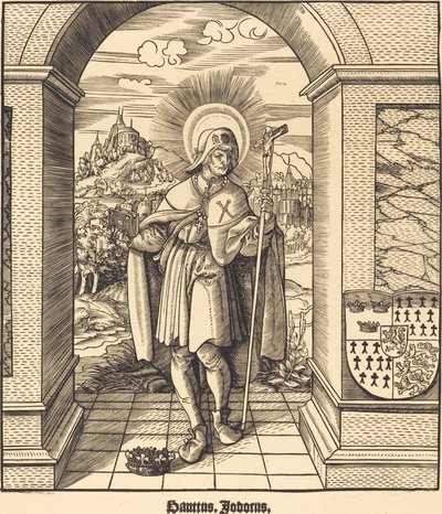 Sint Jodocus door Leonhard Beck