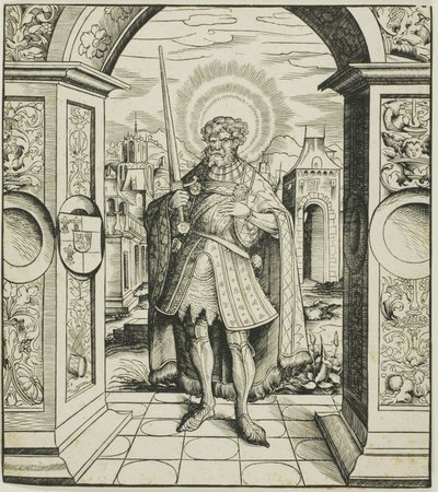 Sint Rolandus, uit Heiligen verbonden met het Huis van Habsburg door Leonhard Beck