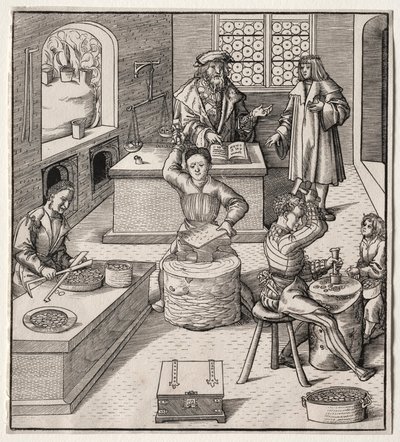Jonge Maximiliaan in de munt door Leonhard Beck