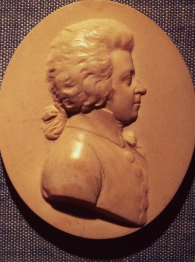 Portretmedaillon van Wolfgang Amadeus Mozart (1756-91) door Leonhard Posch
