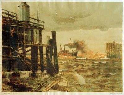 Uitzicht op de Unterelbe door Leonhard Sandrock