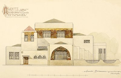 Project van het N.L. Tarasov Huis, 1910-1911 door Leonid Aleksandrovich Vesnin