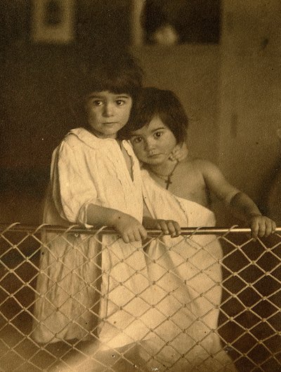 Portret van kinderen. Zilvergelatinefotografie door Leonid Nikolaevich Andreyev (1871-1919) door Leonid Nikolaevich Andreyev