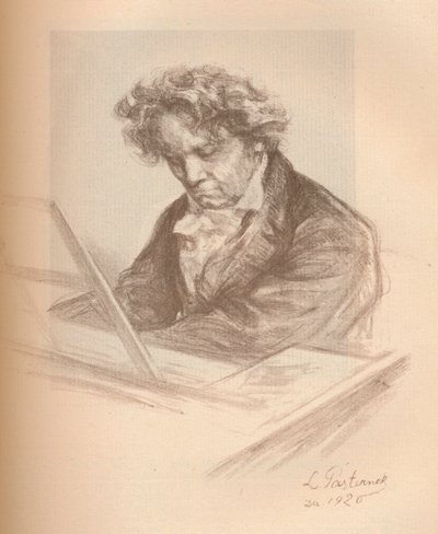 Portret van Beethoven, 1920 door Leonid Osipovic Pasternak