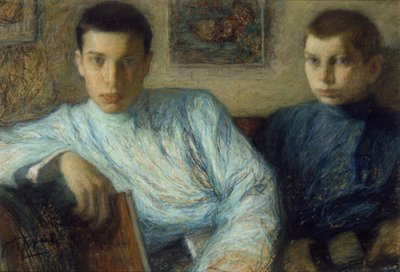 Portret van Boris en Alexander Pasternak, 1905 door Leonid Osipovic Pasternak