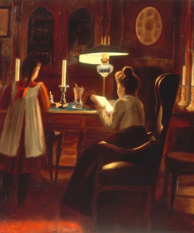 De familie Tolstoj in hun huis in Jasnaja Poljana door Leonid Osipovic Pasternak