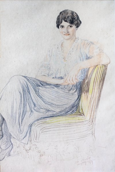 Portret van Lise Bonnefon door Leopold (1872-1947) Lelee