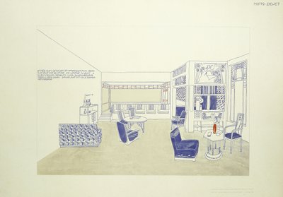 Ontwerp voor een kamer door Leopold (after) Bauer