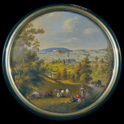 Uitzicht op Weitra in het Waldviertel door Leopold Blonder