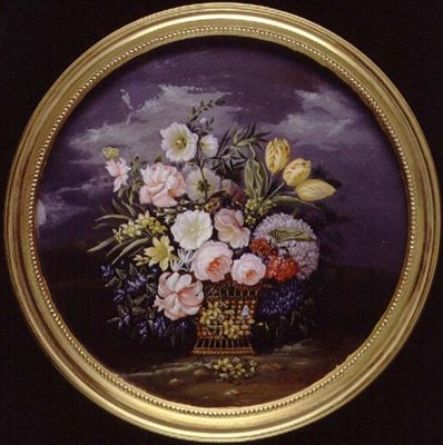Bloemen in een open landschap door Leopold Brunner