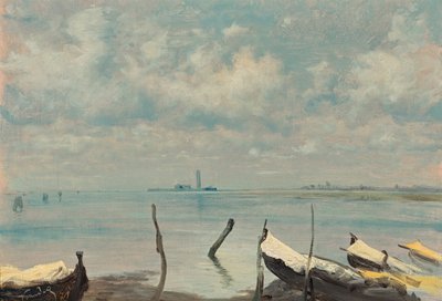 Uitzicht van Mestre op Venetië (lagunelandschap) door Leopold Carl Muller