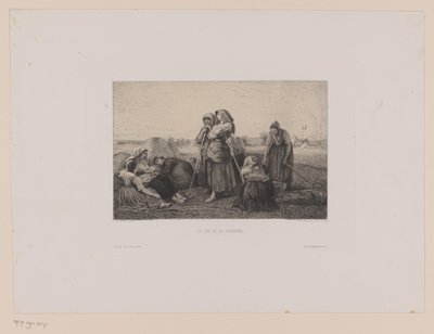 Boerinnen op het veld aan het eind van de werkdag door Leopold Flameng