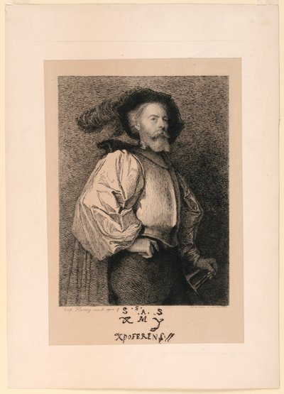 Zelfportret als een Ridder door Leopold Flameng