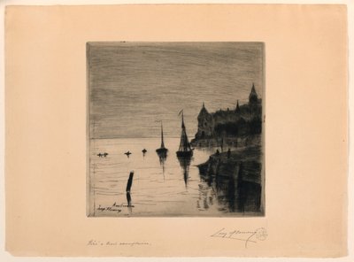 Uitzicht op Amsterdam door Leopold Flameng