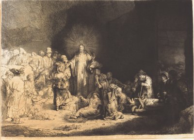 Christus predikend (De Honderd Guldens Prent) door Leopold Flameng after Rembrandt van Rijn