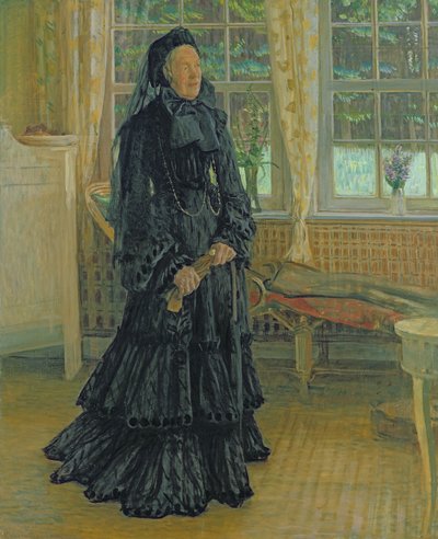 Marie Zacharias (1828-1907) Regenachtige Dag, 1904 door Leopold Karl Walter von Kalckreuth