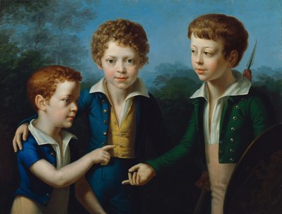 Albert, Moritz en Leopold von Neuwall door Leopold Kupelwieser