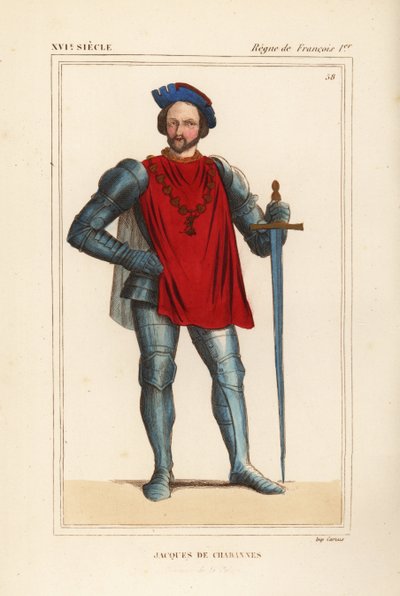 Jacques de Chabannes, heer van La Palice, Franse militaire officier door Leopold Massard