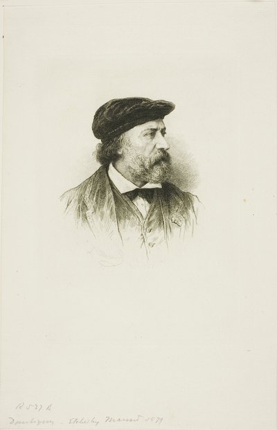 Portret van Daubigny door Leopold Massard