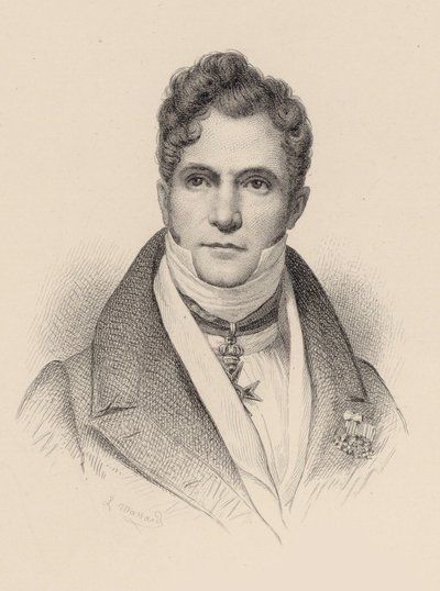 Portret van de dirigent en componist Gaspare Spontini door Leopold Massard