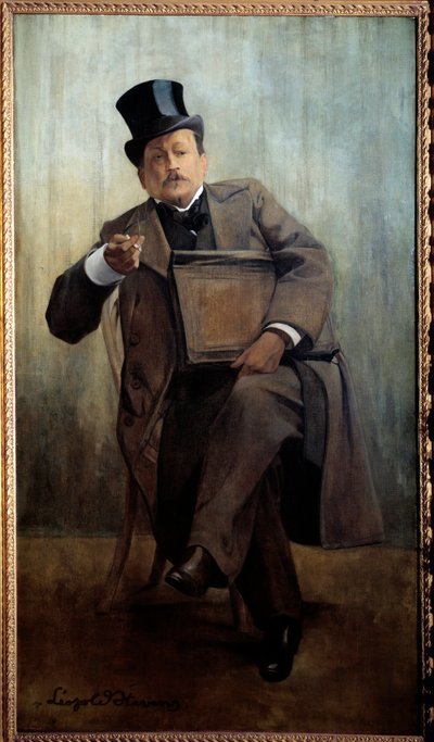 Portret van Georges Courteline door Leopold Stevens
