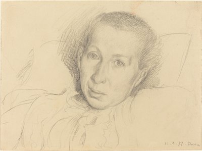 De zus van de kunstenaar, Marie von Kalckreuth door Leopold von Kalckreuth