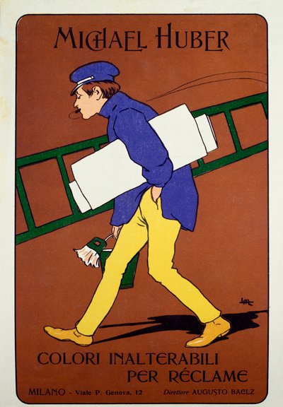 Reclameposter voor Michael Huber kleuren door Leopoldo Metlicovitz