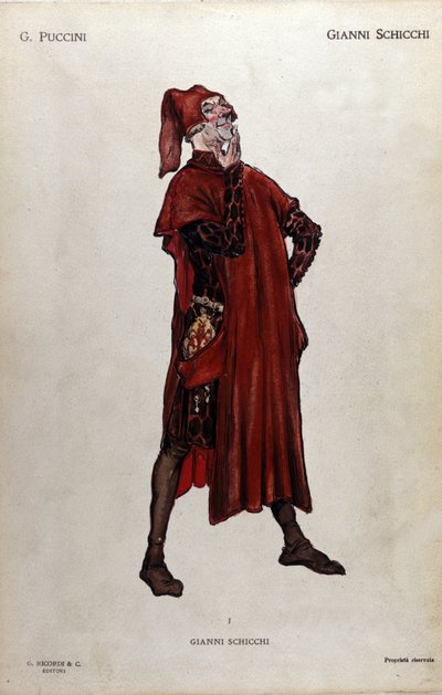 Kostuum voor het personage Gianni Schicchi uit de opera 
