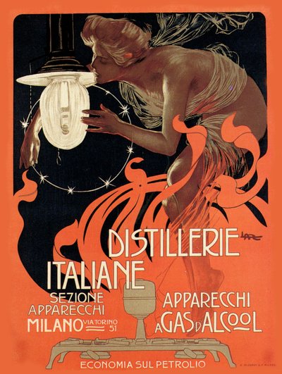 Italiaanse distilleerderij door Leopoldo Metlicovitz