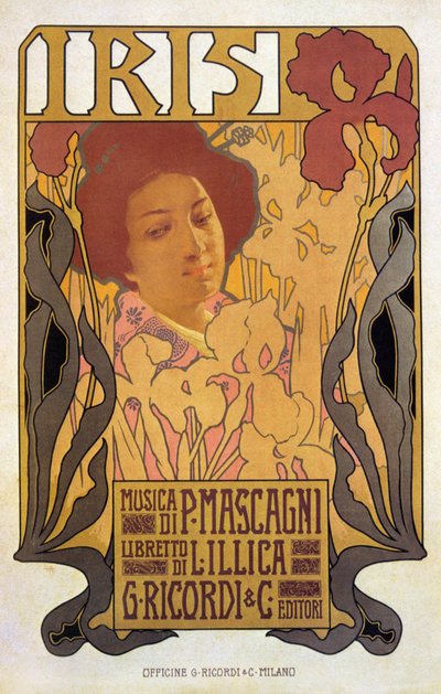 Iris, poster voor opera door Pietro Mascagni door Leopoldo Metlicovitz
