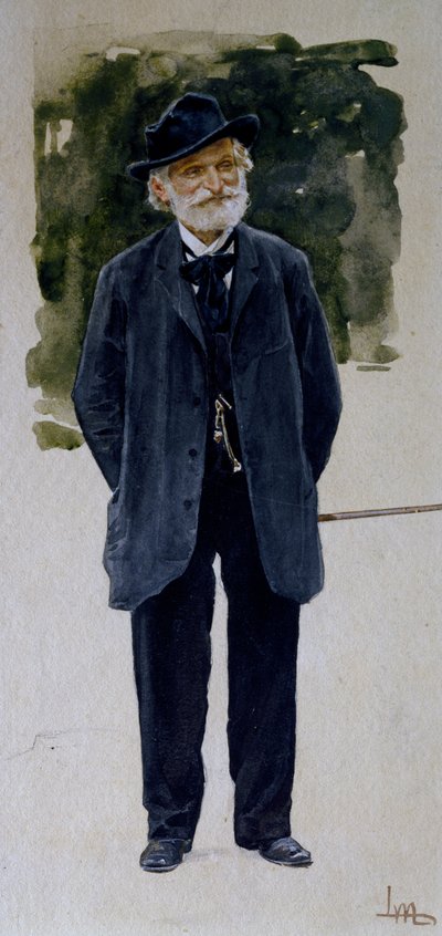 Portret van Giuseppe Verdi door Leopoldo Metlicovitz