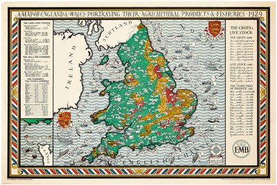Een Kaart van Engeland en Wales door Leslie MacDonald Gill