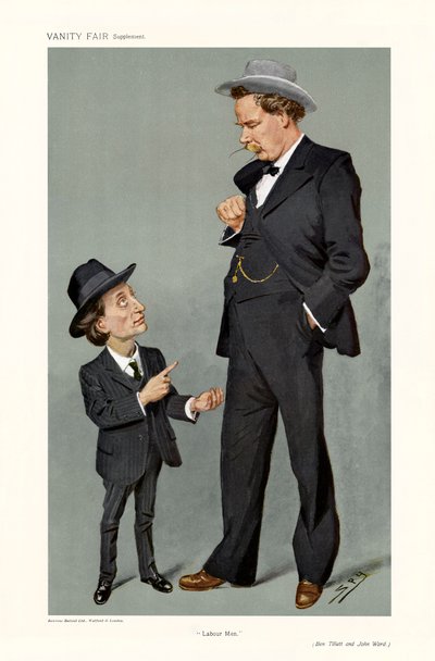 Ben Tillett en John Ward - portret staand door Leslie Matthew (1851 1922) Ward