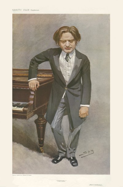 Mark Hambourg - portret staand door Leslie Matthew (1851 1922) Ward