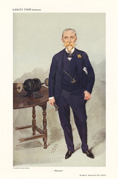 Sir David Lionel Goldsmid-Stern-Salomons - portret staand door Leslie Matthew (1851 1922) Ward